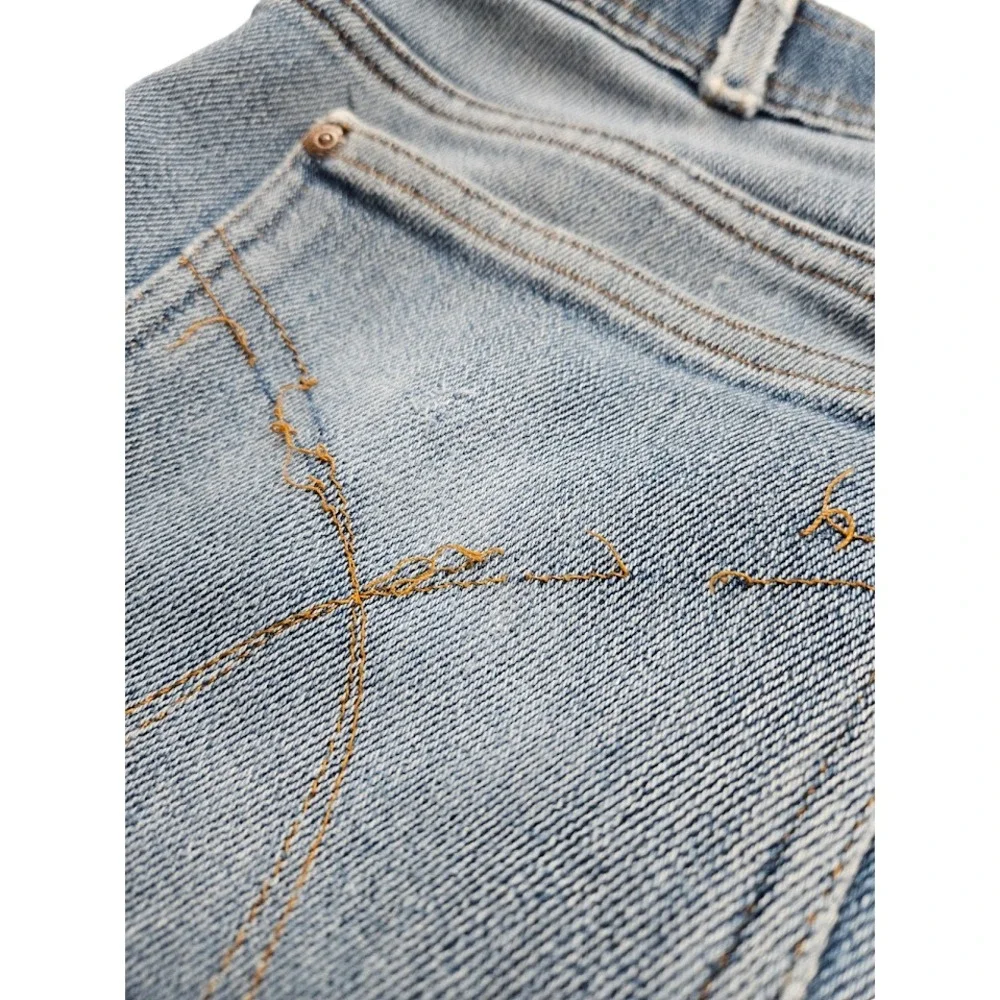 Vintage Levis Jeans Mens 40x30 Orange Tab Distressed USA Workwear Light Wash